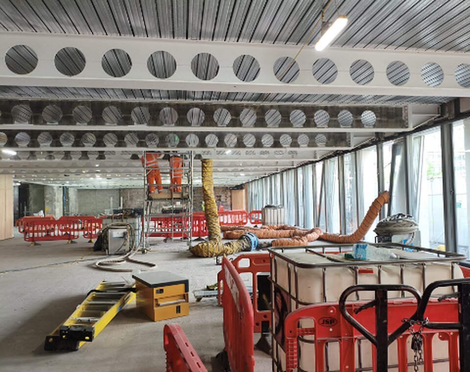 RPR heat induction coating removal equipment in position on Level 2